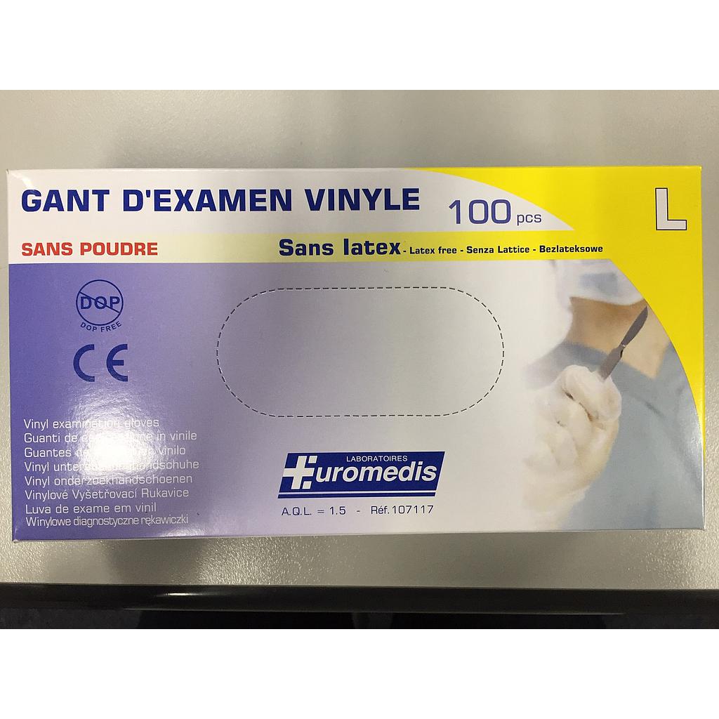 Gants d'examen vinyle Taille L